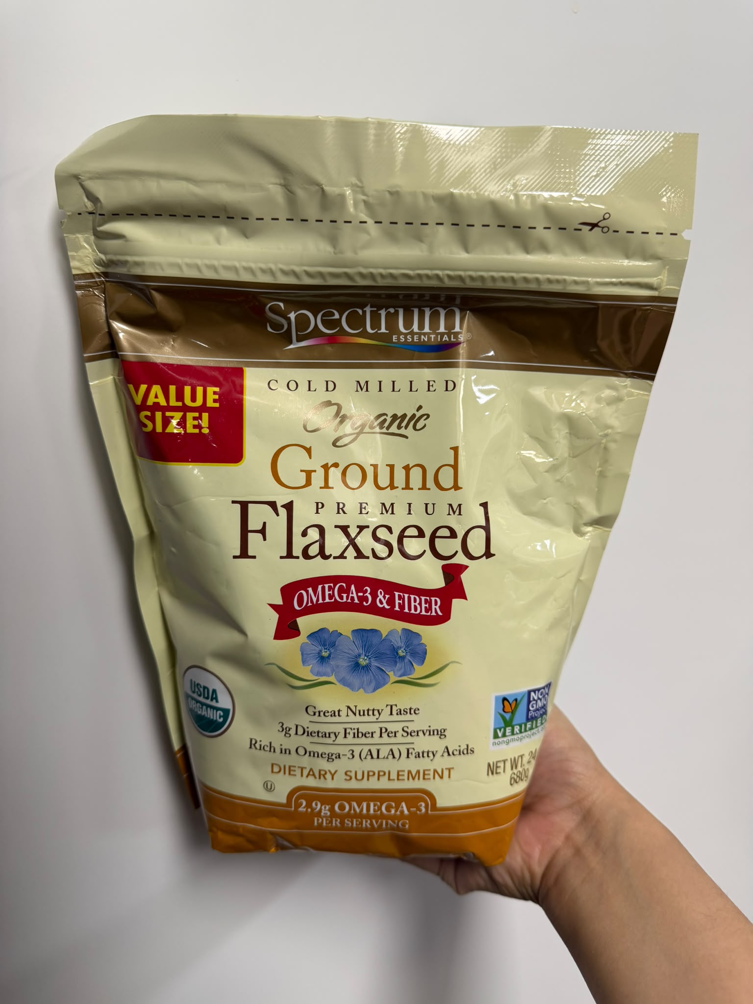美國 Spectrum Essentials 有機冷磨亞麻籽粉 680g